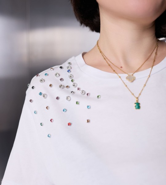 Футболка Shimmer Touch Tee Біла | Showroom By Nona — зображення 2